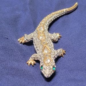 Vintage Swarovski Crystal Lizard Brooch